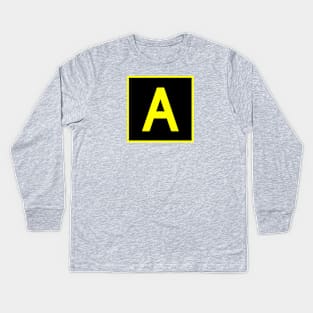 A - Alpha - FAA taxiway sign, phonetic alphabet Kids Long Sleeve T-Shirt